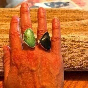 Lee McAllister Green Turquoise Stone Ring